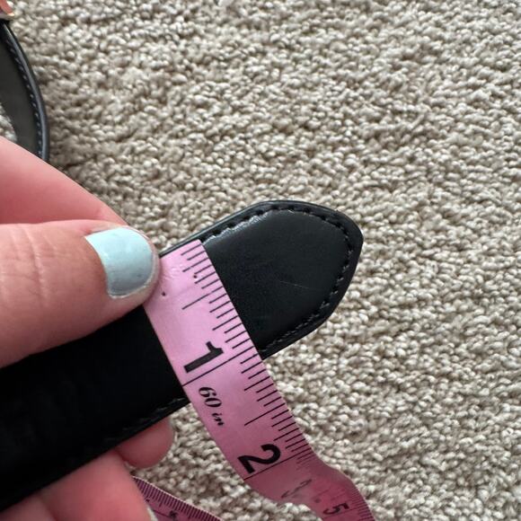 1913 Men's Genuine Leather Belt Black w/ Silver Hardware Men's Waist Size 46 - Picture 9 of 13